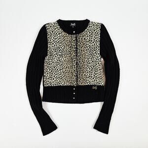 Y2k D&G by Dolce & Gabanna Leopard Print Sweater Cardigan - Small